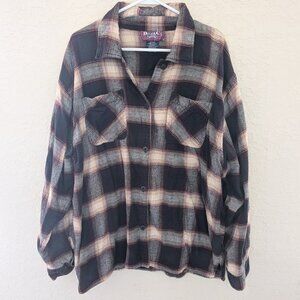 Denim & co Flannel 100% Cotton Mens Button Up Long Sleeved Shirt Size 2XL